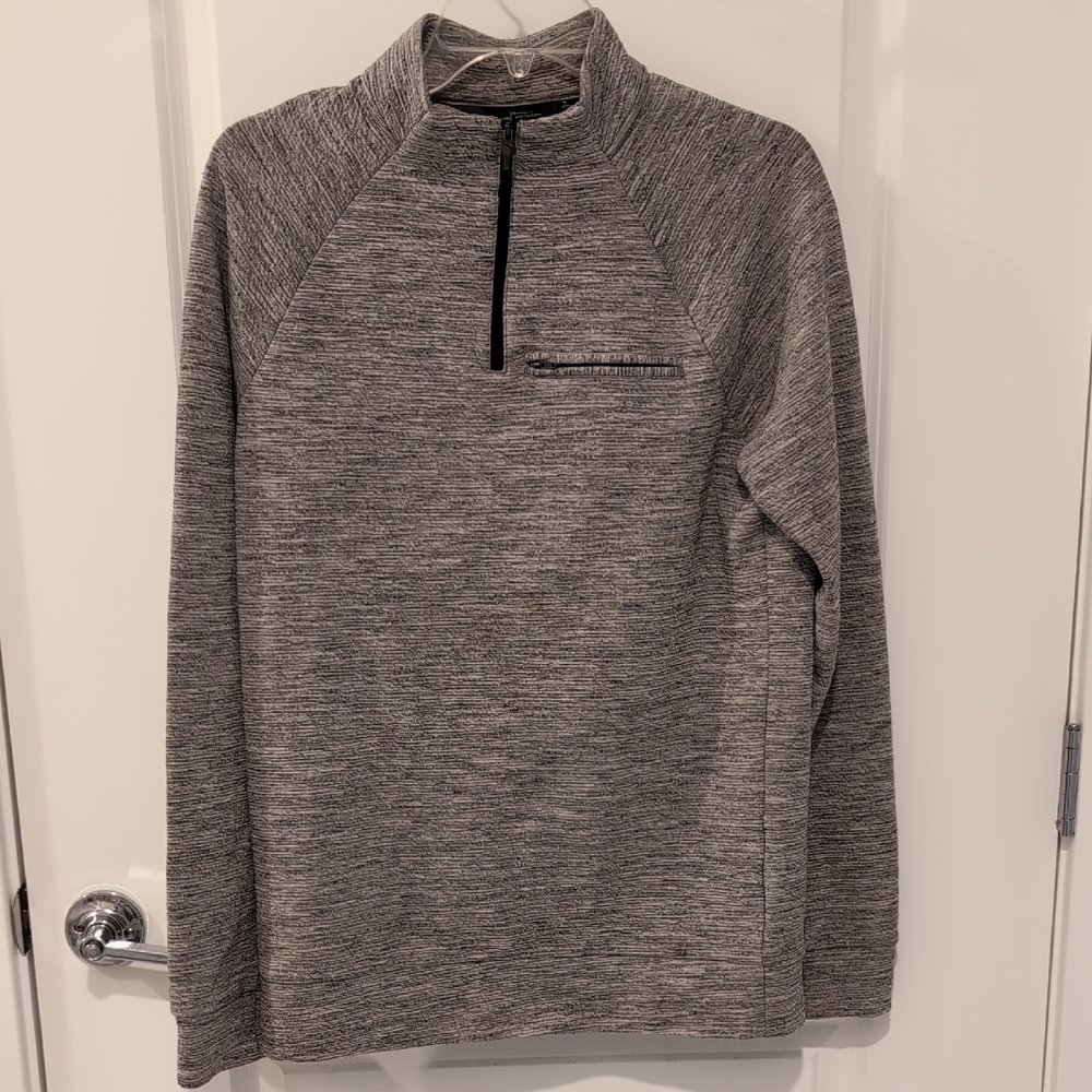 Marc Anthony Mens Slim Fit gray Quarter Zip Stretch Sweater